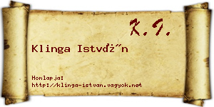 Klinga István névjegykártya