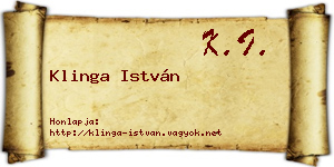 Klinga István névjegykártya