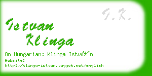 istvan klinga business card